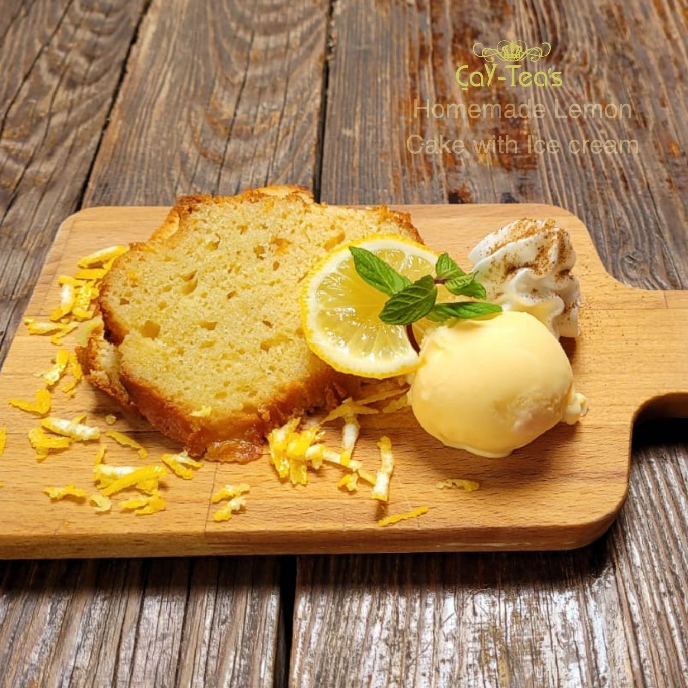 Homemade Lemon cake & Ice Cream